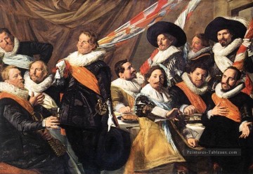 portrait Tableau Peinture - Banquet des officiers de la Compagnie de la Garde civique de St George 1 portrait Siècle d’or néerlandais Frans Hals